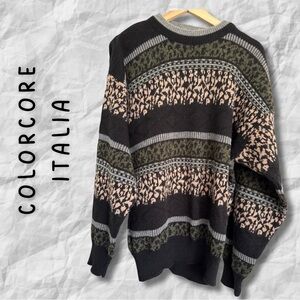 {Colorcore Italia} Vintage Wool Blend Crew Neck Sweater